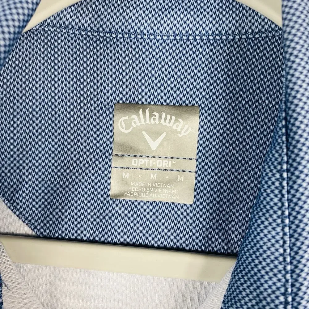 Callaway Size Medium Opti-Dri Short Sleeve Polo Shirt Blue